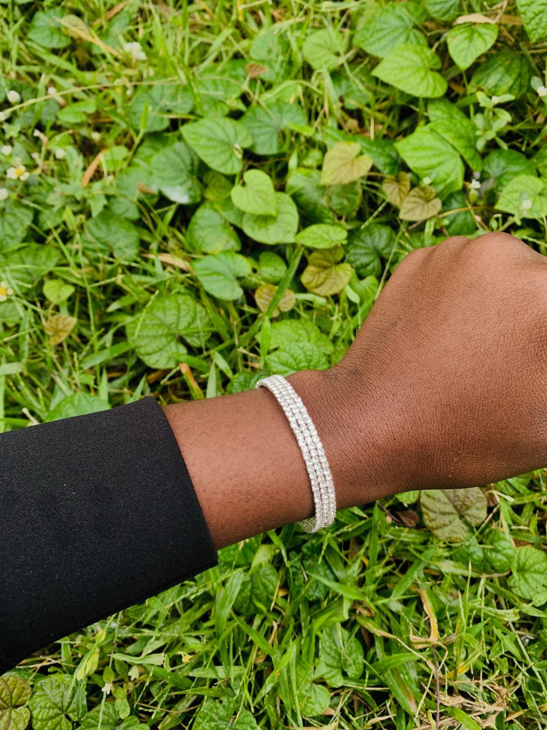 Three roll silver fashion bracelet 005 - Image 2