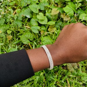 Three roll silver fashion bracelet 005