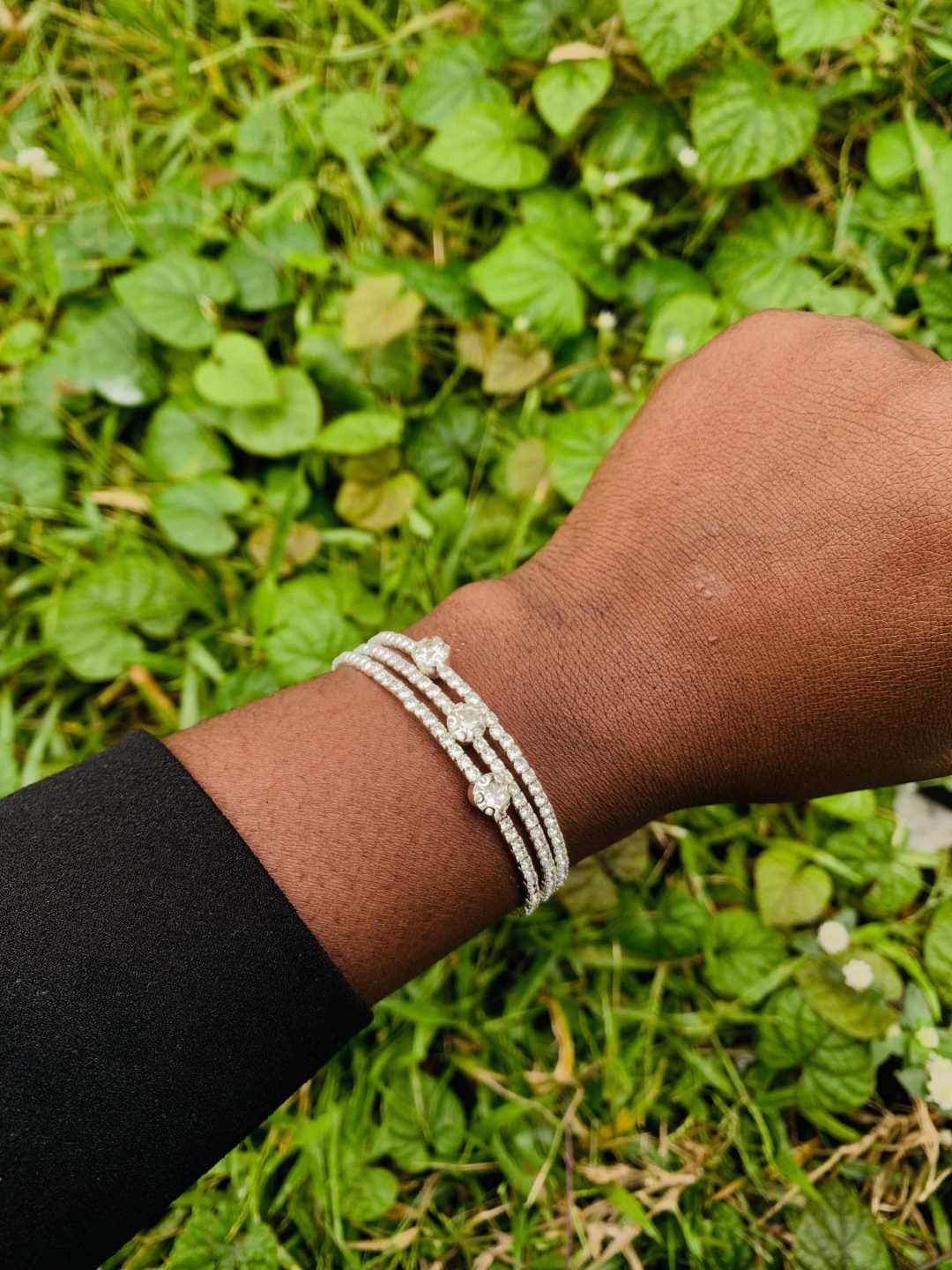 Three roll silver fashion bracelet 006 - Image 4