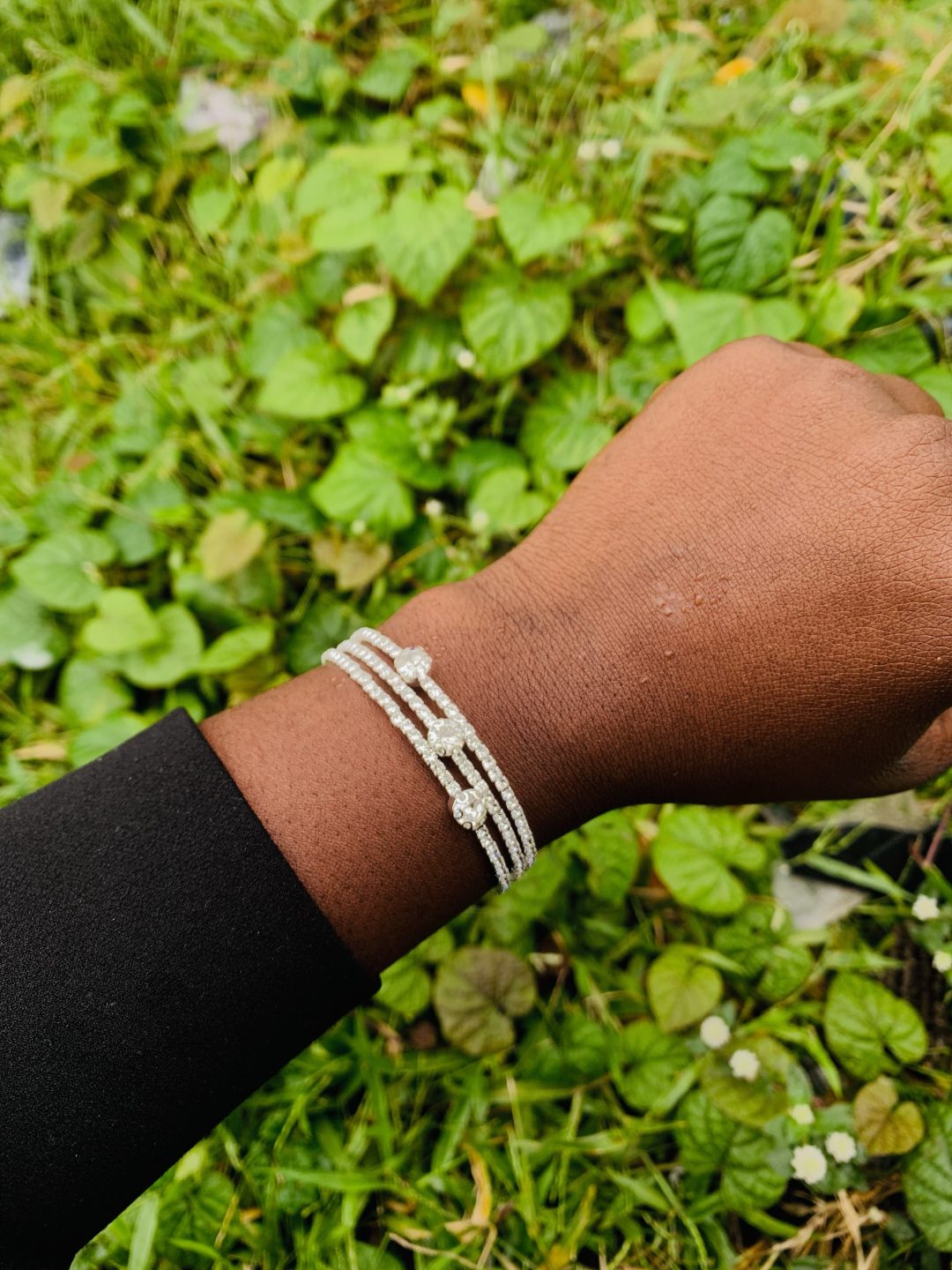 Three roll silver fashion bracelet 006 - Image 3