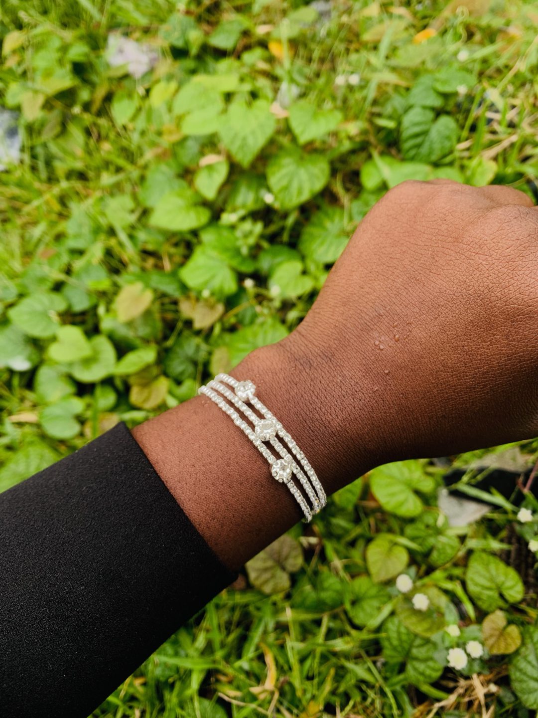 Three roll silver fashion bracelet 006 - Image 2