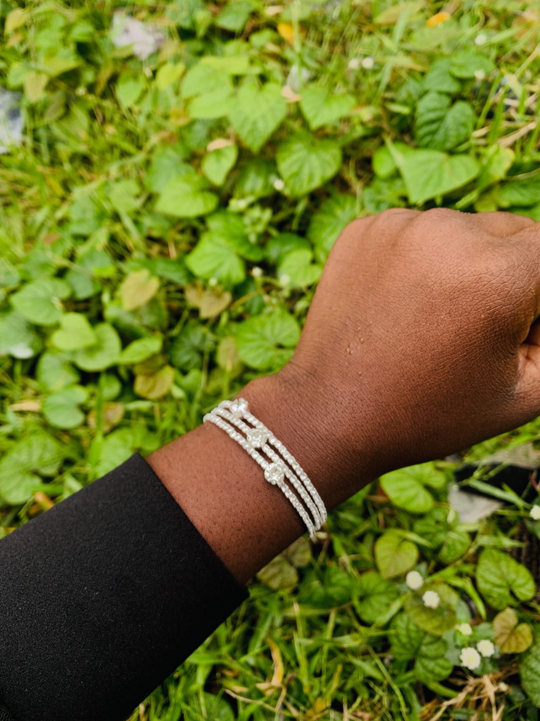 Three roll silver fashion bracelet 006