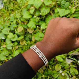 Three roll silver fashion bracelet 006