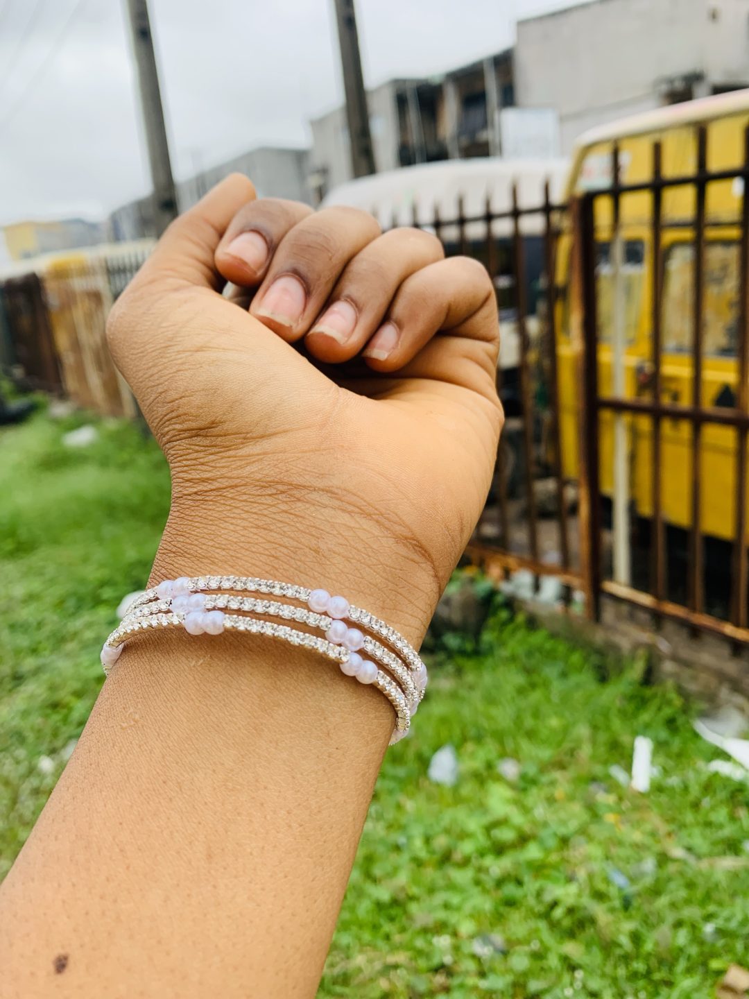 Three roll silver fashion bracelet 002 - Image 2