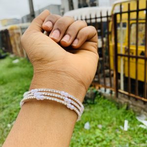 Three roll silver fashion bracelet 002