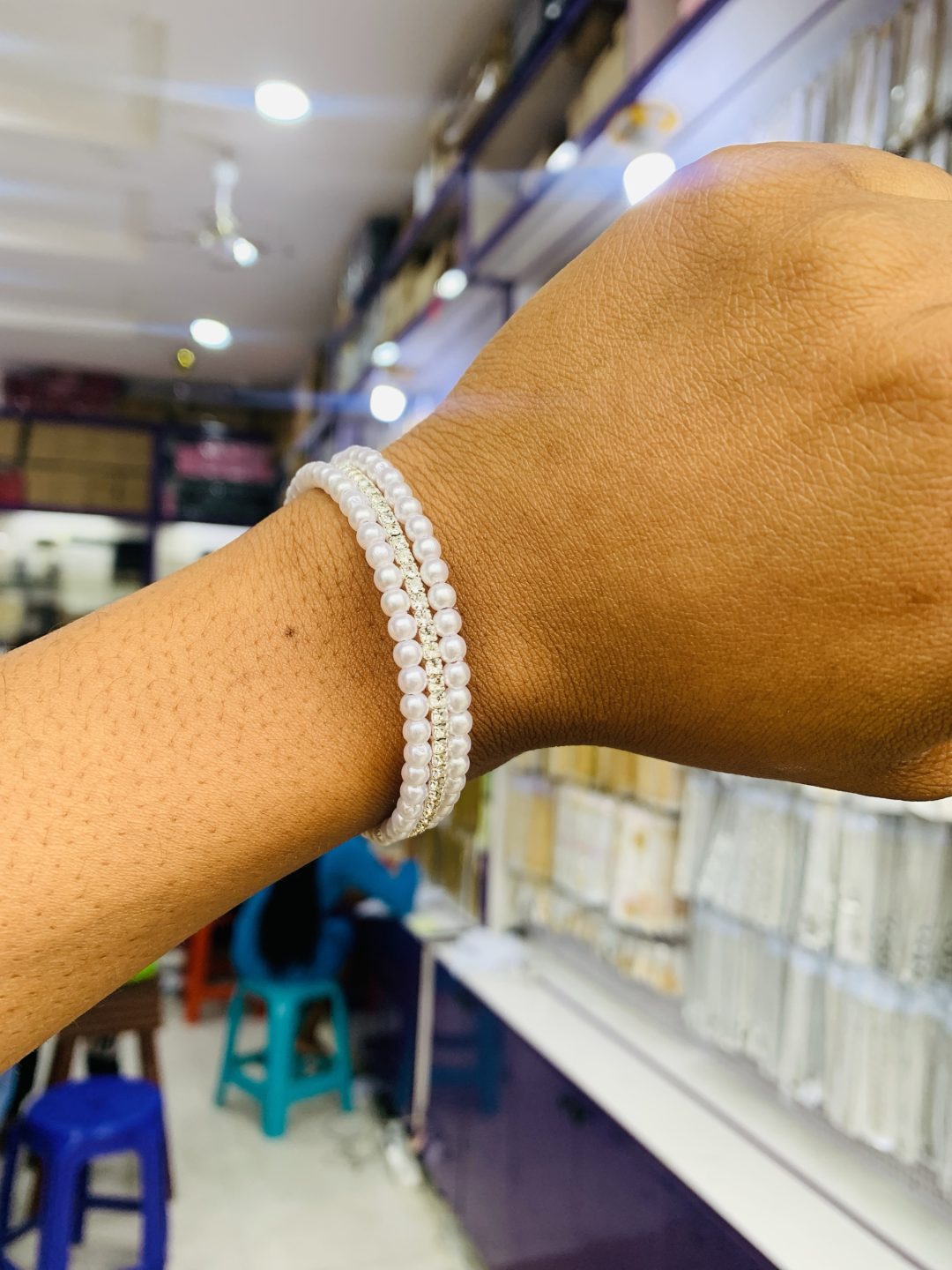 Three roll silver fashion bracelet 001 - Image 2