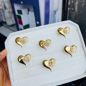 A piece of heart line steel ring size 8