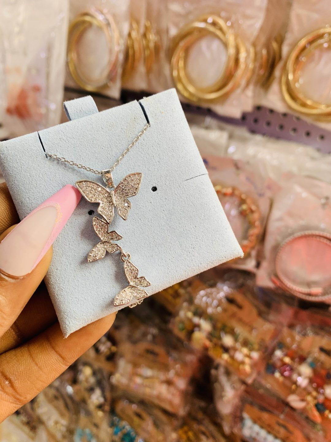 Silver stainless steel necklace and card 002 - Image 2