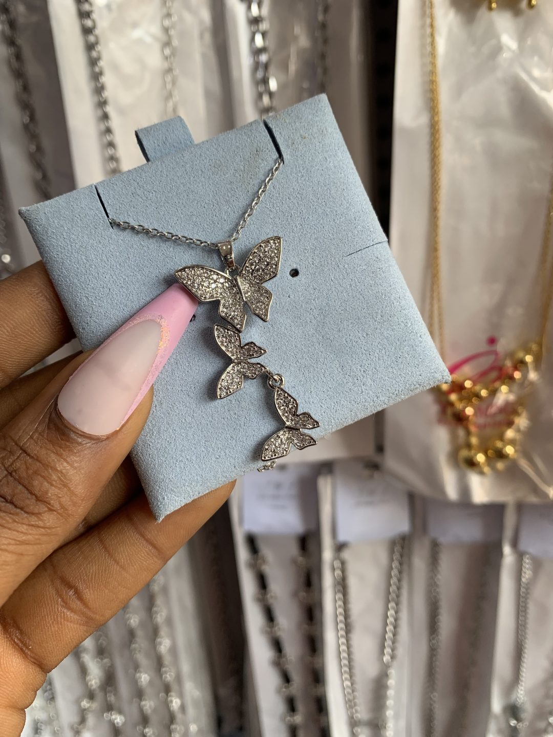 Silver stainless steel necklace and card 002 - Image 3