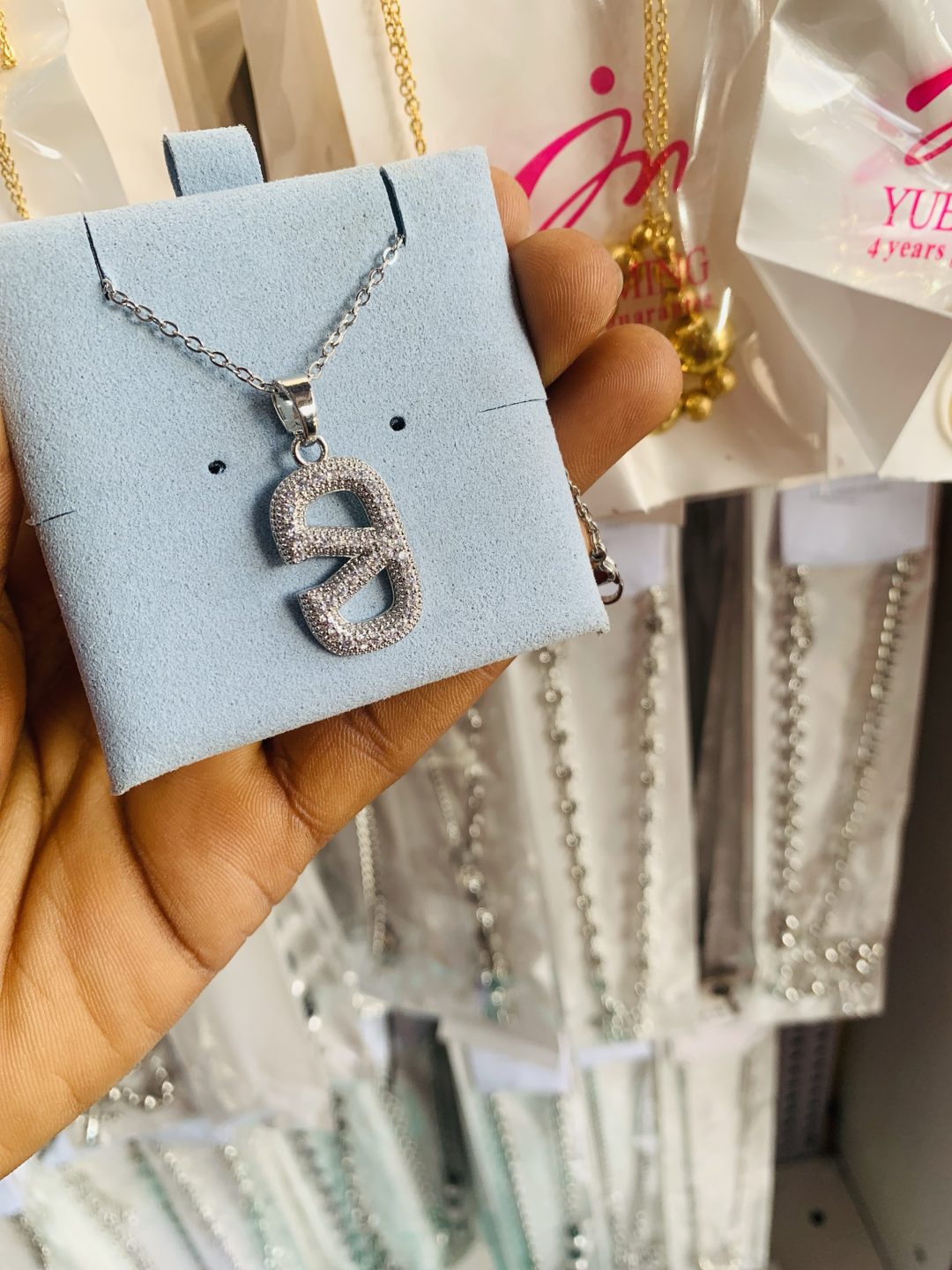 Silver stainless steel necklace and card 004 - Image 3