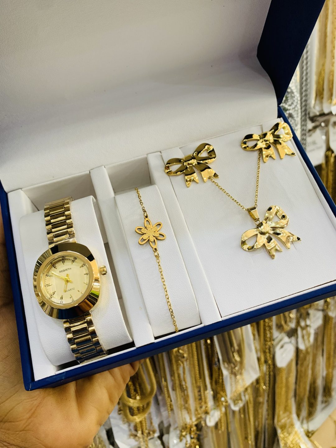 Gold bow tie combo with paper box