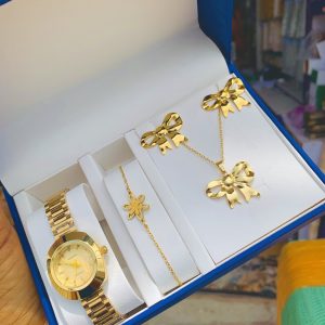 Gold bow tie combo with paper box