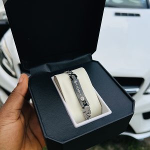 Engraved Spotify blue gemstone bracelet