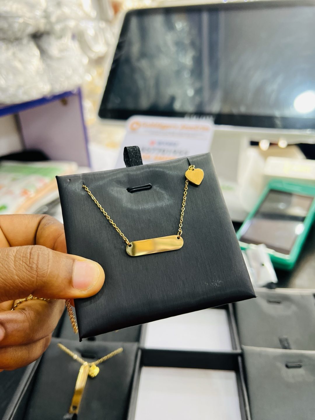 Engraved female butterfly chest rest necklace - Image 2
