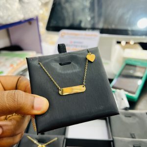Engraved female butterfly chest rest necklace