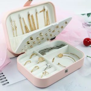 Pink flip jewelry organizer
