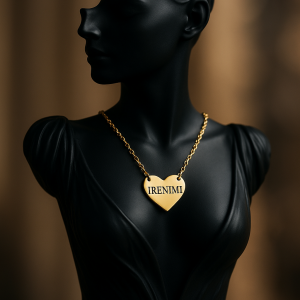 Engraved female love necklace