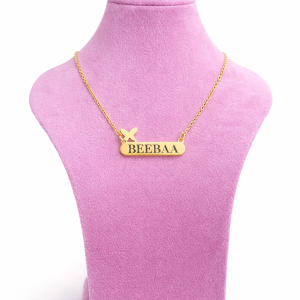 Engraved female butterfly necklace