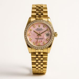 Rolex oyster gold/pink face