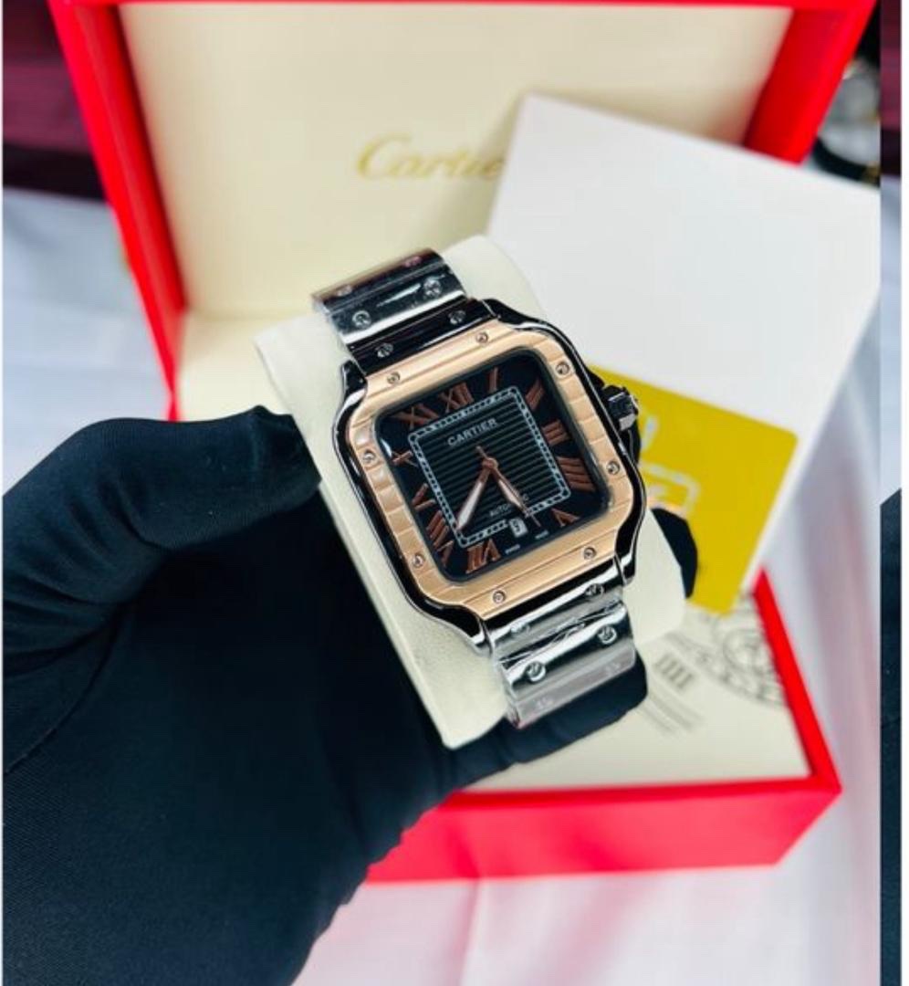 Cartier luxury watch comes with branded box and bag