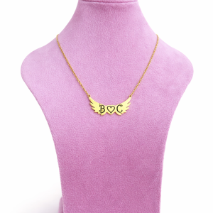 Engraved female wing necklace 001