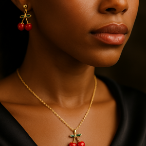 Cherry dainty necklace 005