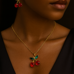 Cherry dainty necklace set 002