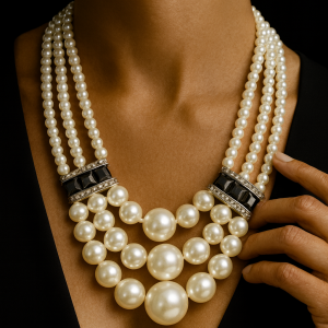 Vintage silver pearl necklace