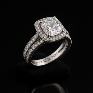 Square stones wedding ring size 10