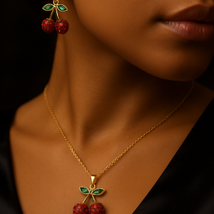 Cherry dainty necklace 006