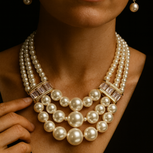 Vintage gold pearl necklace