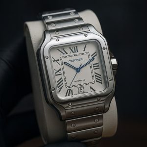 Cartier Silver luxury watch comes with branded box and bag