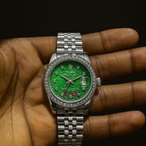 Rolex oyster silver/green face