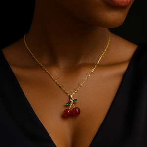 Cherry dainty necklace 003