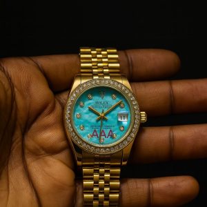 Rolex oyster gold/blue face