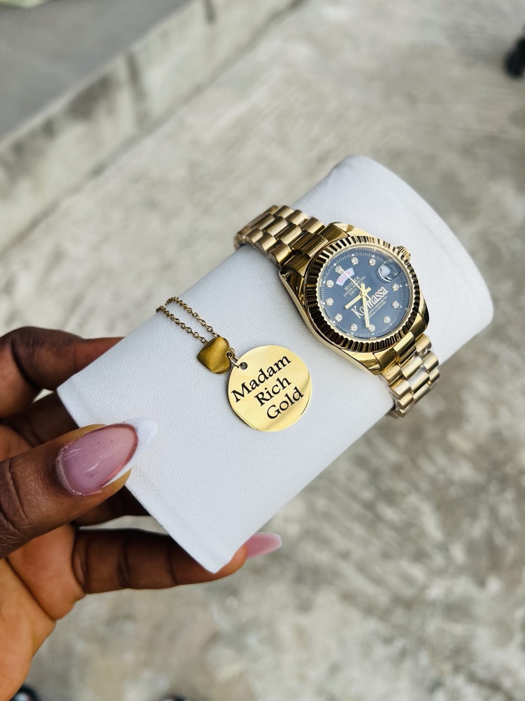 Engraved female Rolex combo set