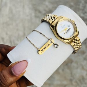 Engraved clear female Rolex combo set
