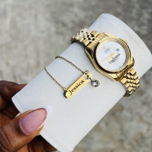 Engraved clear female Rolex combo set