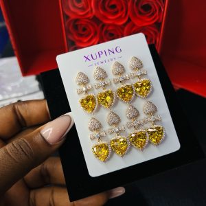 A pair of Xuping emerald stone earrings