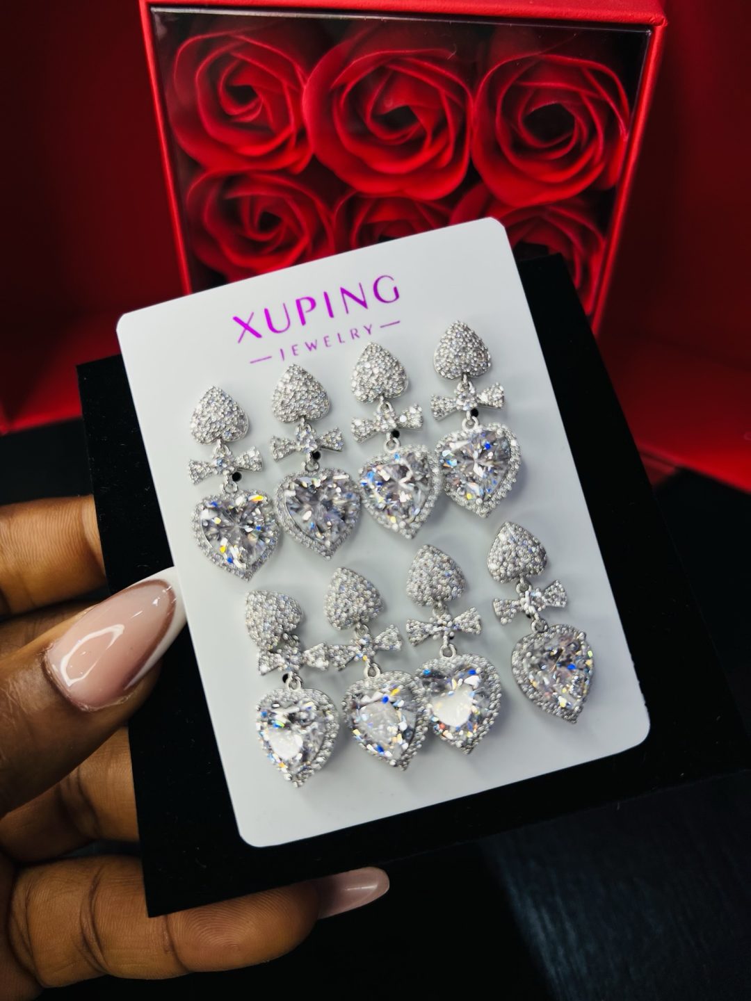 A pair of Xuping white stone earrings - Image 2