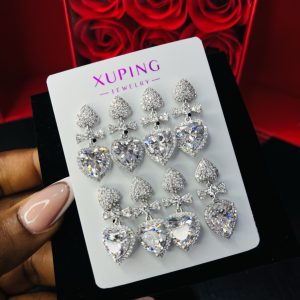 A pair of Xuping white stone earrings
