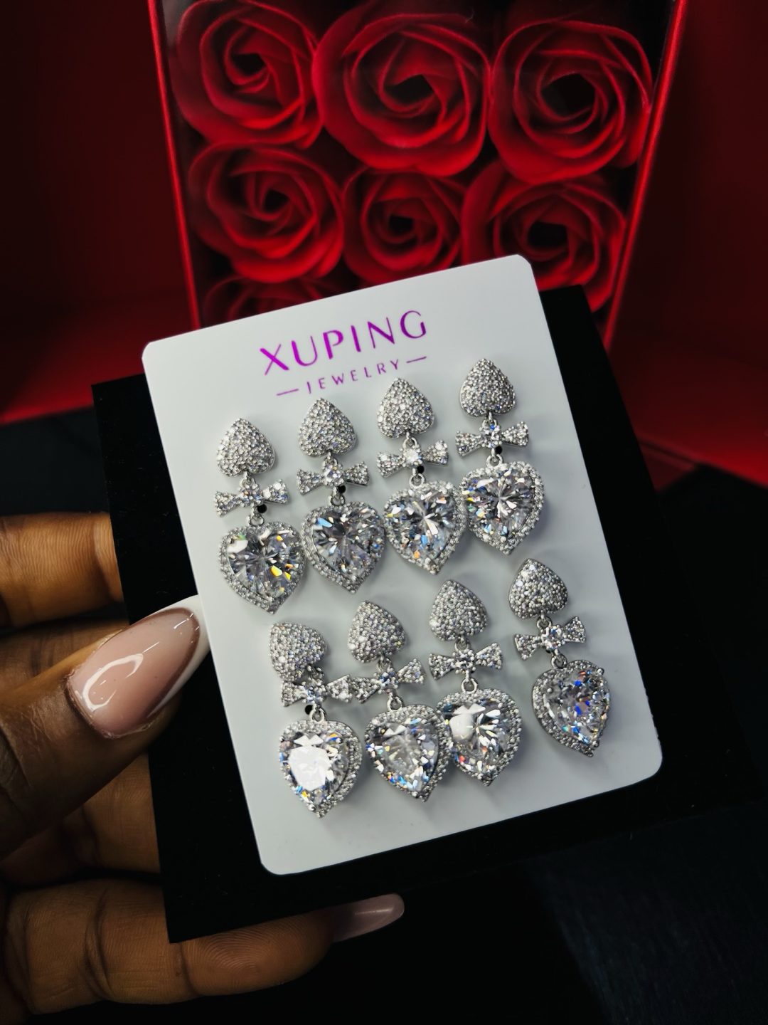 A pair of Xuping white stone earrings - Image 3