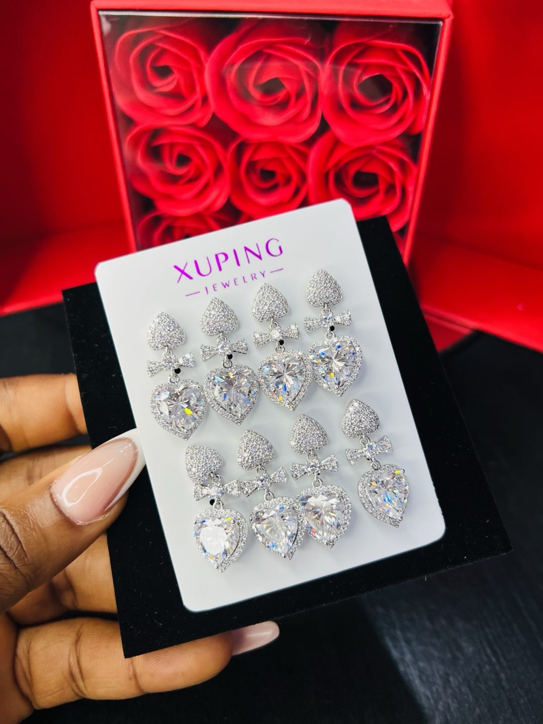 A pair of Xuping white stone earrings - Image 4