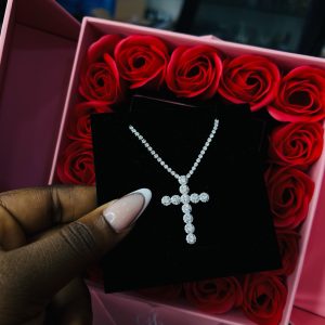Tennis cross white necklace
