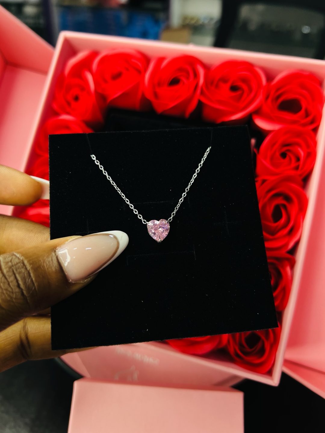 Pandora style love silver necklace