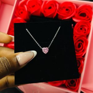 Pandora style love silver necklace