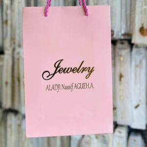 Engraved pink big size jewelry bag