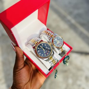 Engraved two toned Rolex watch no box