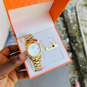 Engraved Rolex white face combo with exact box