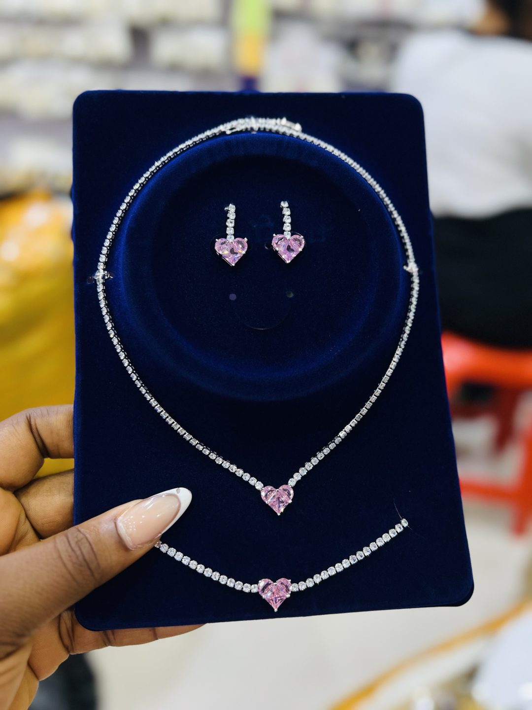 Complete tennis Cz pink set